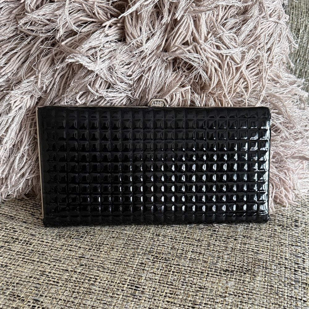NWOT Lodis black patent wallet